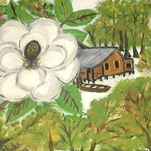 Primitive painting on 12x12 canvas no frame